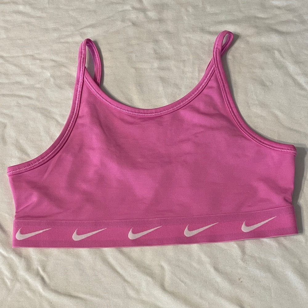 Pink Nike sports bra girls large